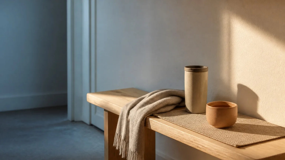 Warm to cool entryway setting for a commute and office temperature transition routine