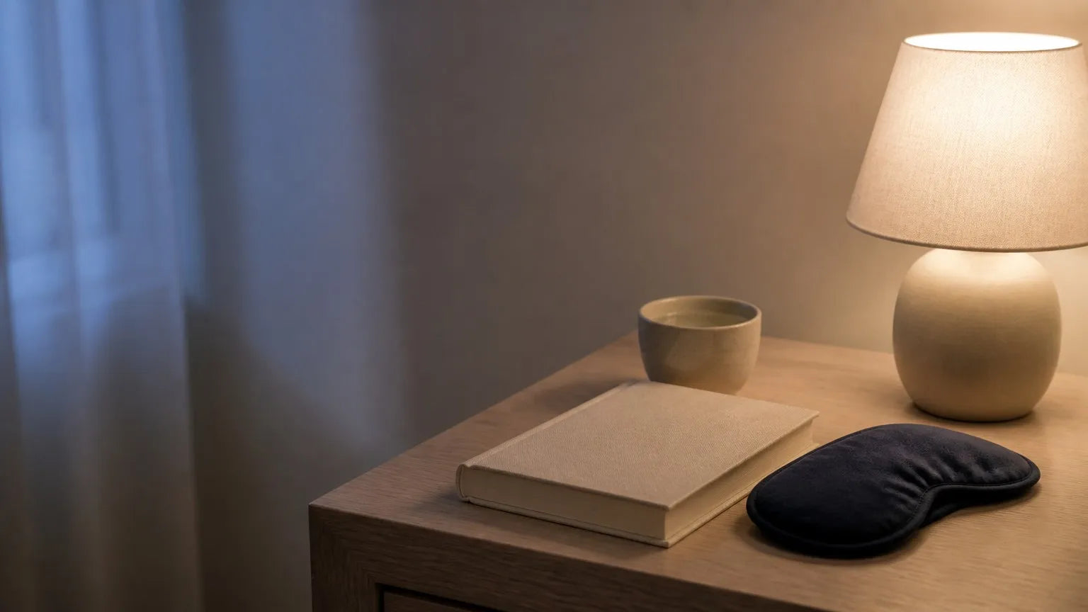Calm bedside still life for a nasal comfort and sleep continuity routine