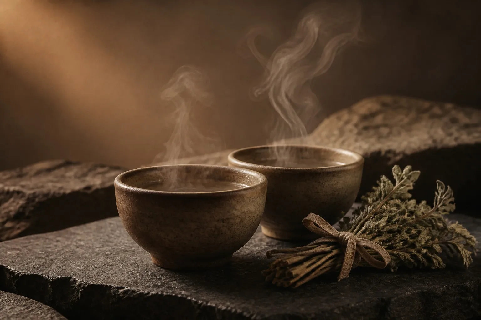 Editorial still life representing abdominal warmth and everyday home wellness