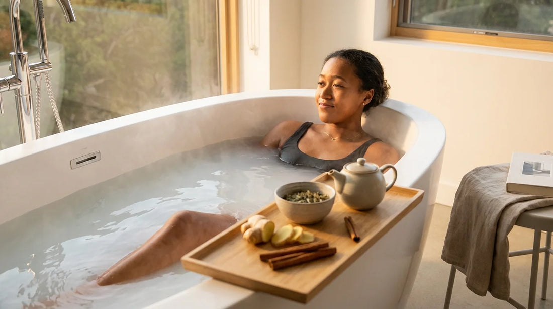 Warm recovery bath with ginger and cinnamon - TCM athletic recovery
